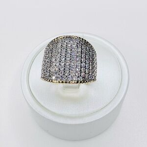 Elegant Wide CZ Pave Dome Statement Women's Ring